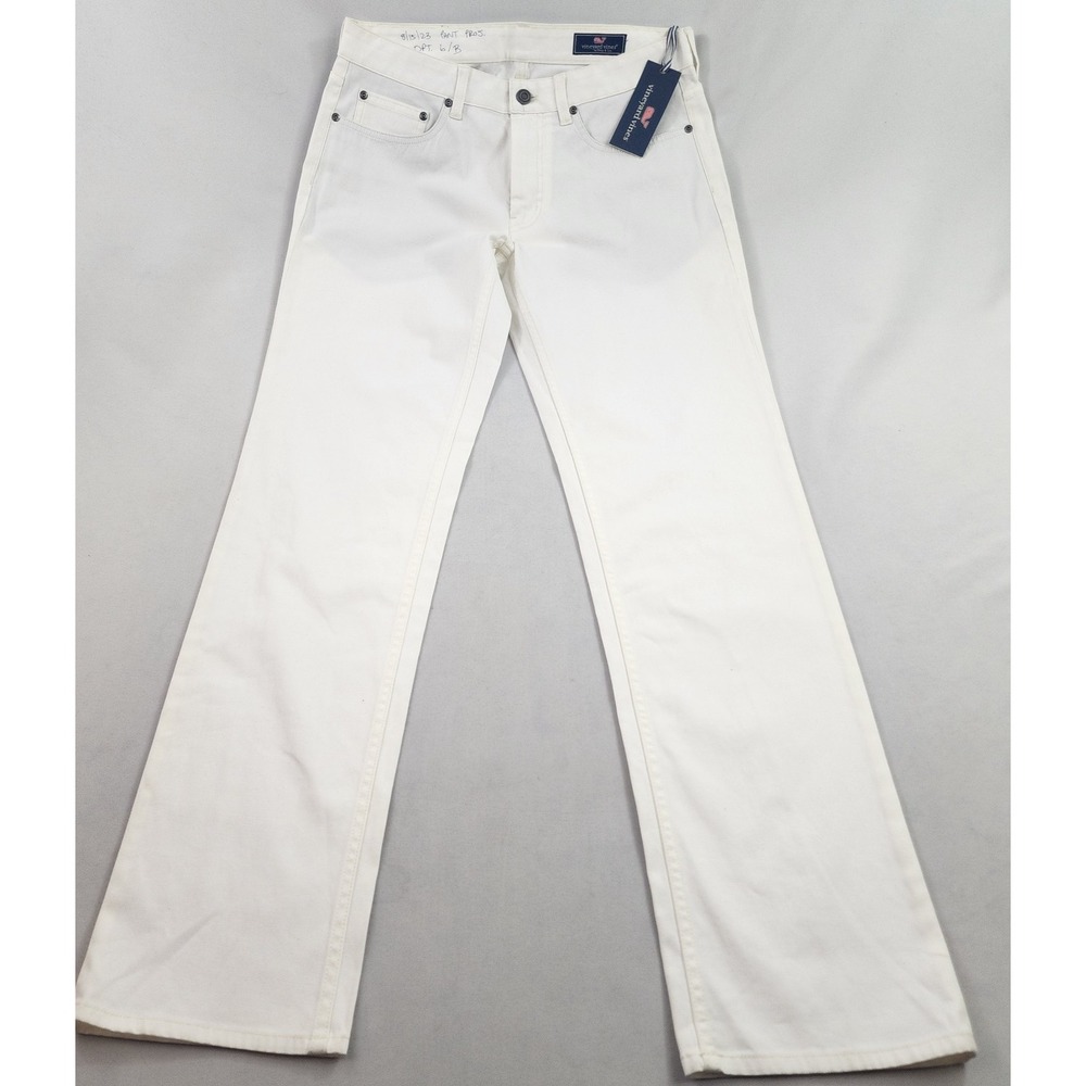 Vineyard Vines pants pants W 32 L 33 white 5 pockets stretch zip $119 mens